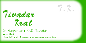 tivadar kral business card