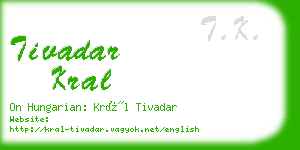 tivadar kral business card